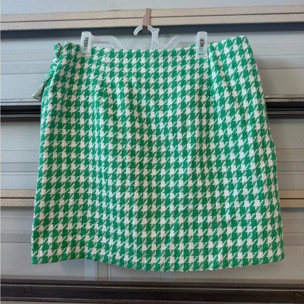 Karl Lagerfeld Mint Houndstooth Skirt